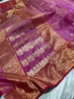 Shimmering Handloom Chanderi Tissue Silk Sarees