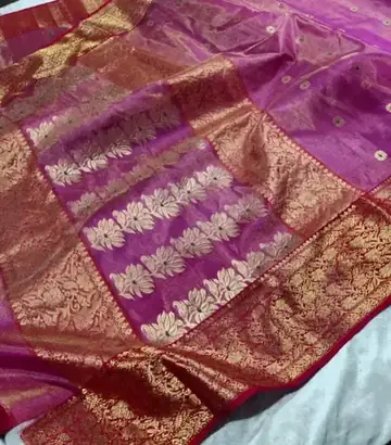 Shimmering Handloom Chanderi Tissue Silk Sarees