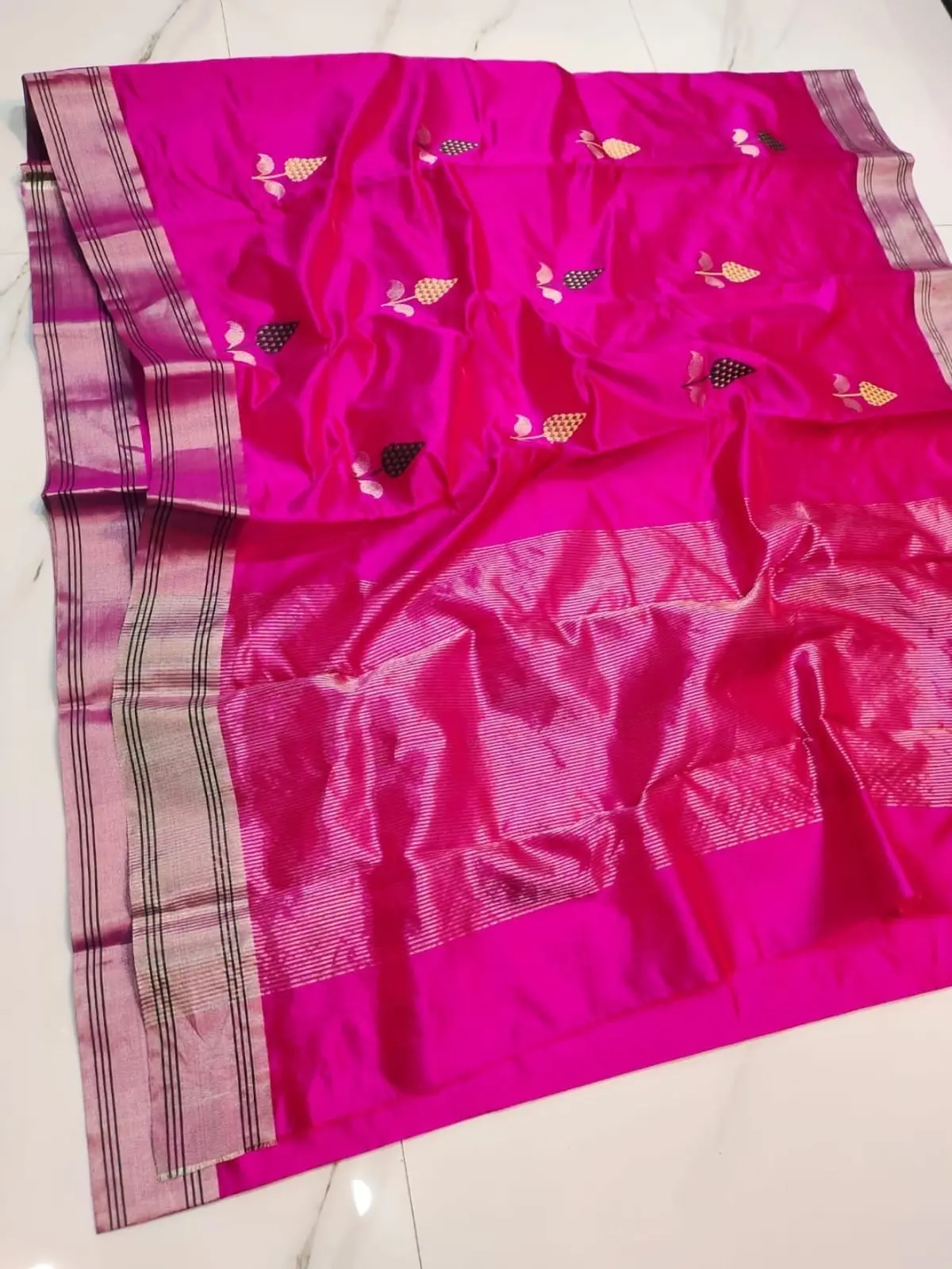 Rani Pink Pattu Silk Saree