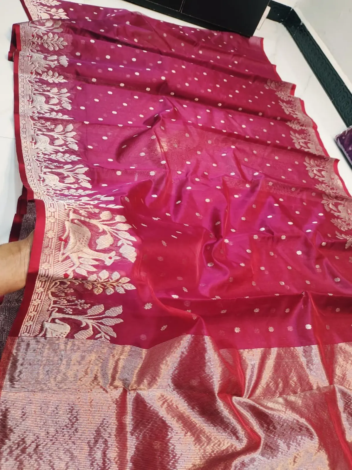 Rani Pink Pattu Silk Saree