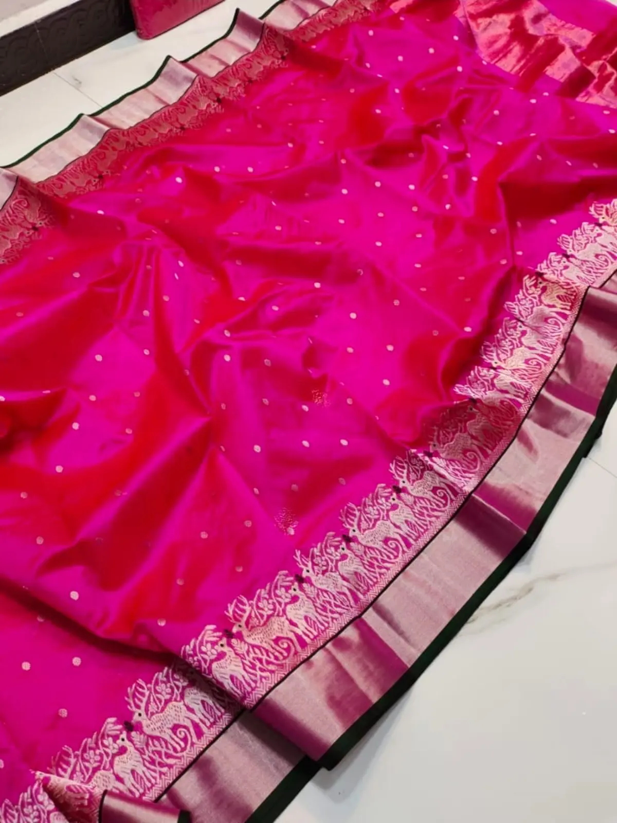 Rani Pink Pattu Silk Saree